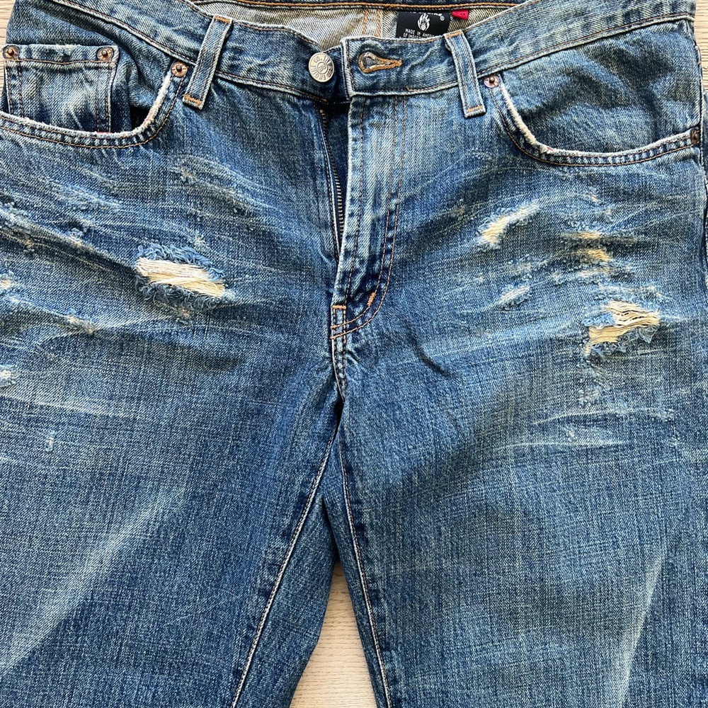 Red Engine Distressed Jeans - Picture 3 of 3